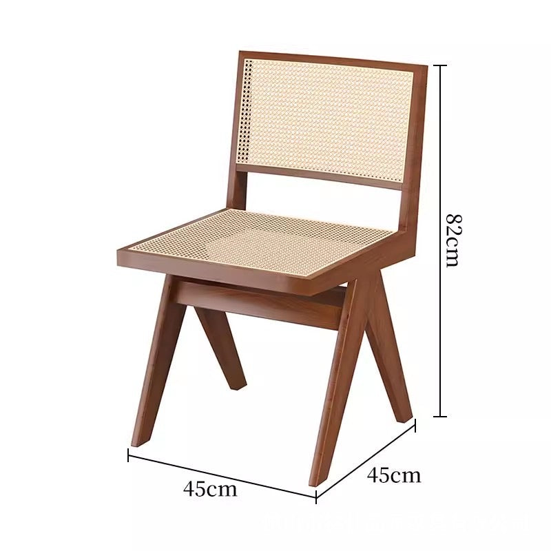 EXION Dining Chair | Premium Teak Wood & Handwoven Rattan Cane | Classic Mid-Century Style | Multiple Wood Tones