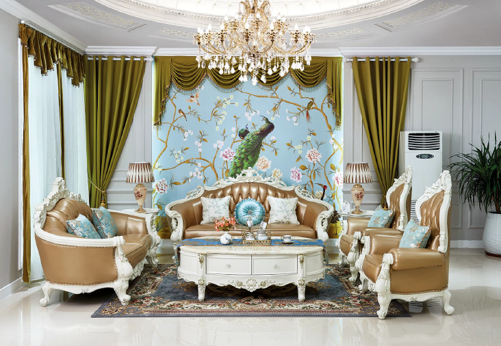 Imperiale Classic European Sofa Set | Handcrafted Indonesian Mahogany | Customizable PU Paint & Fabric | Luxury Carved Living Room Collection