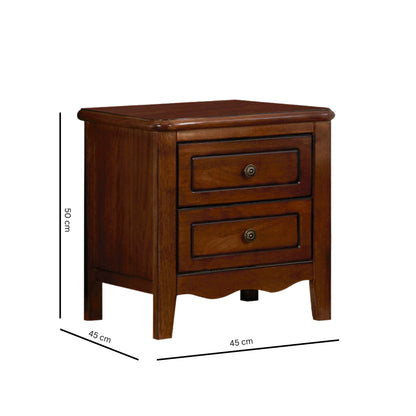 AVALINE Bedside Table | Premium Acacia Wood Nightstand | Two-Drawer Storage Solution