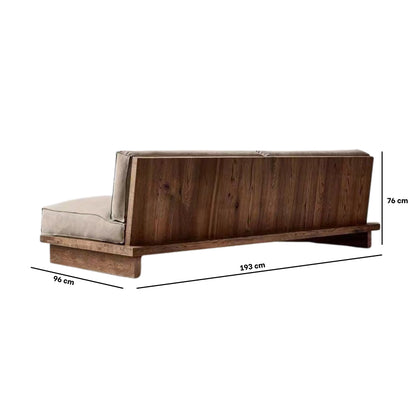 TIEPOLO Modern Sofa | Premium Solid Teak Wood Platform | Minimalist 2-Seater for Living Room