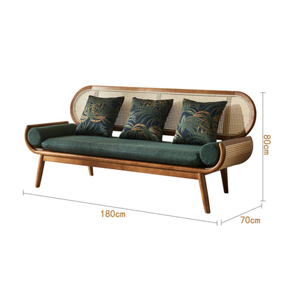 ORBITAL Rattan Cane Sofa & Lounge Chair | Premium Solid Teak Wood Sofa | Handcrafted Modern Living for Home & Studio