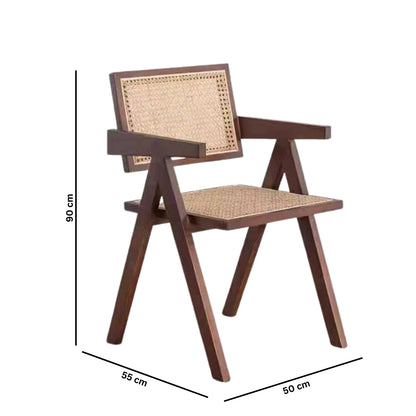 KASHI Lounge Chair | Nilambur Teak & Handcrafted Cane