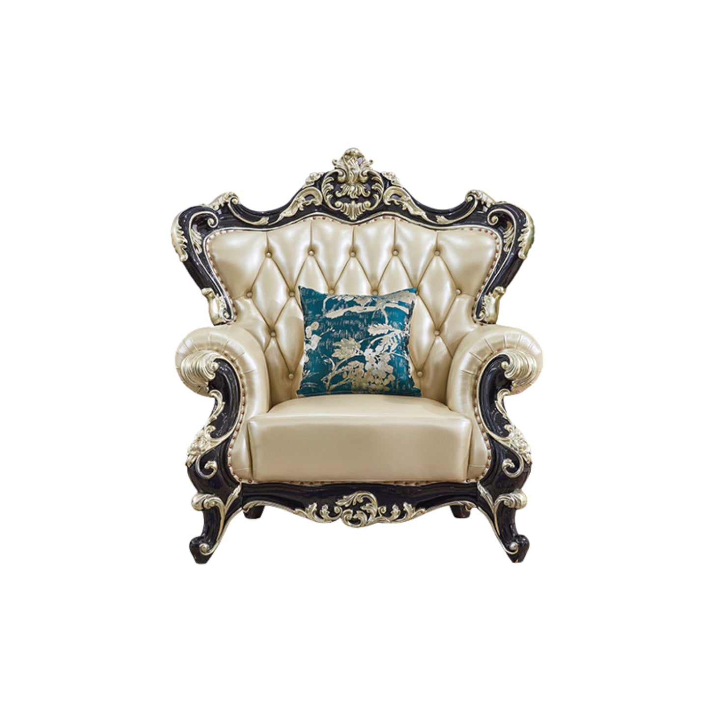 Versailles Grand European Sofa Set | Handcrafted Mahogany Wood & Custom PU Paint | Indonesian Royal Living Collection