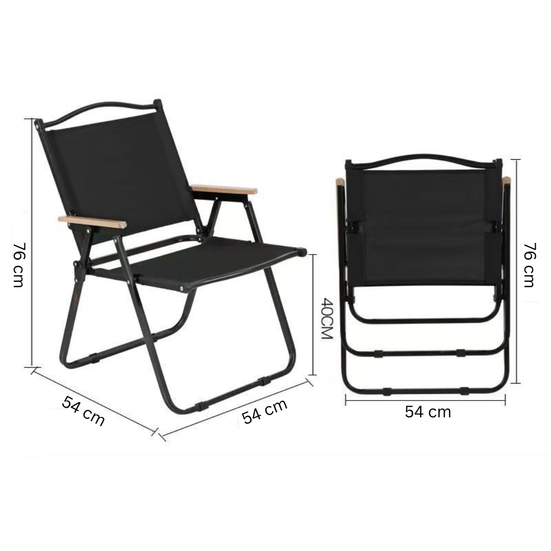 YAANA UrbanLounge | Premium Wood Armrest Outdoor Folding Chair