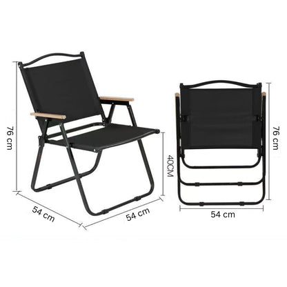 YAANA UrbanLounge | Premium Wood Armrest Outdoor Folding Chair
