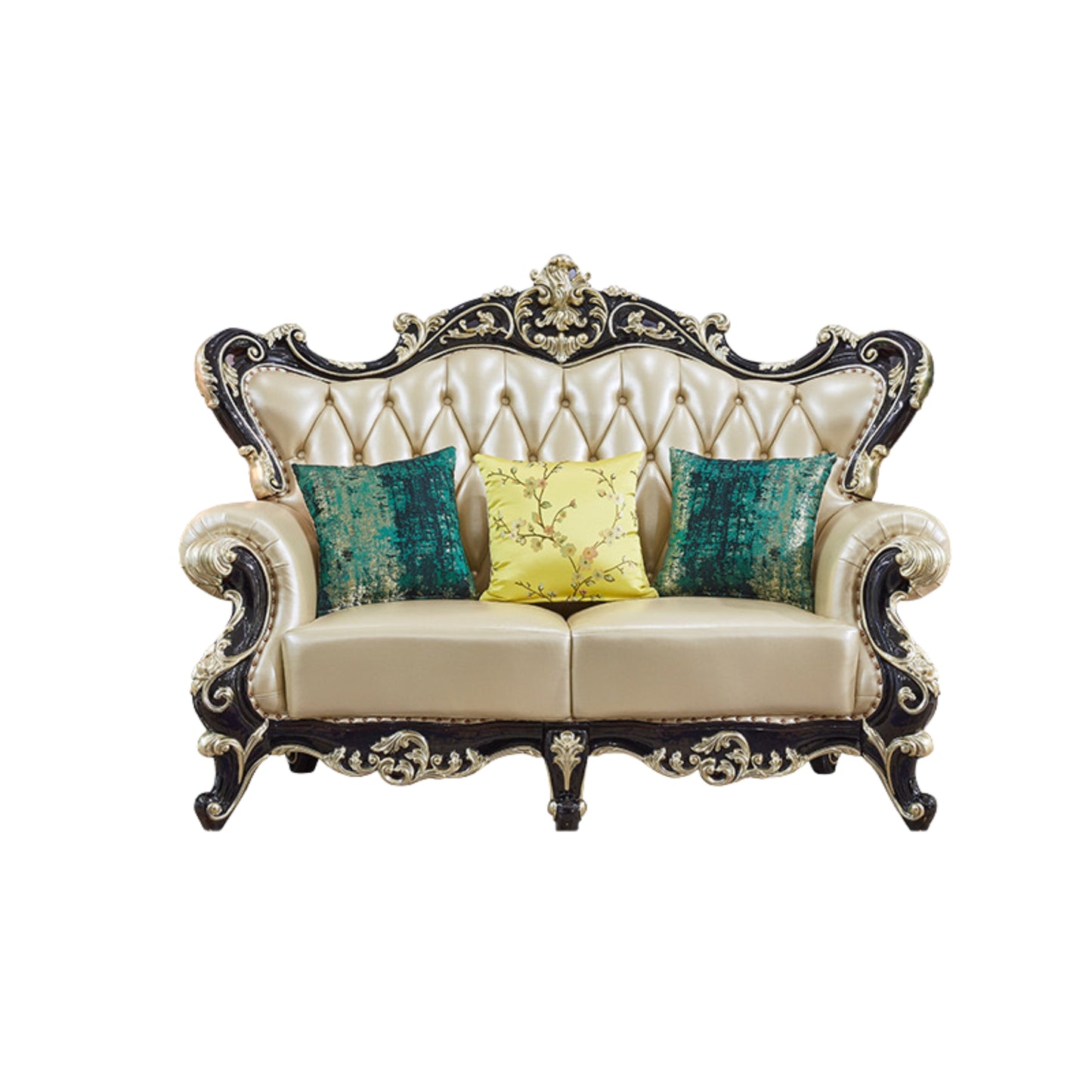 Versailles Grand European Sofa Set | Handcrafted Mahogany Wood & Custom PU Paint | Indonesian Royal Living Collection