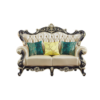 Versailles Grand European Sofa Set | Handcrafted Mahogany Wood & Custom PU Paint | Indonesian Royal Living Collection