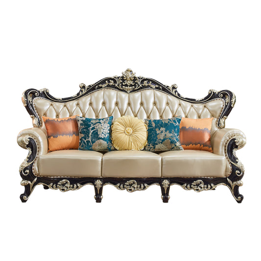 Versailles Grand European Sofa Set | Handcrafted Mahogany Wood & Custom PU Paint | Indonesian Royal Living Collection