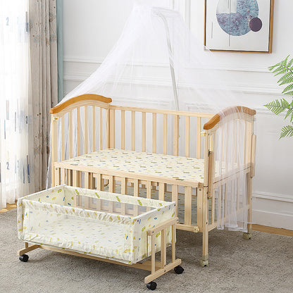 CUDDLI Solid Wood Baby Crib & Cradle Combo | Convertible Nursery Essential with Storage | Natural Finish