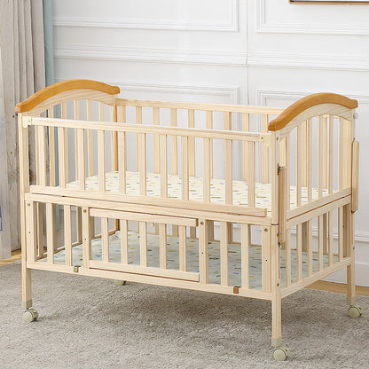 CUDDLI Solid Wood Baby Crib & Cradle Combo | Convertible Nursery Essential with Storage | Natural Finish