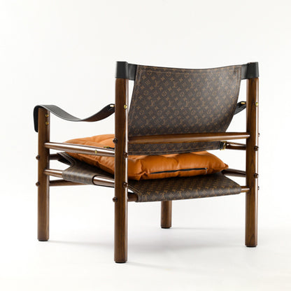 AERIUS Accent Chair | Premium Solid Wood & Saddle Leather | Contemporary Designer Armchair for Living Room & Lounge