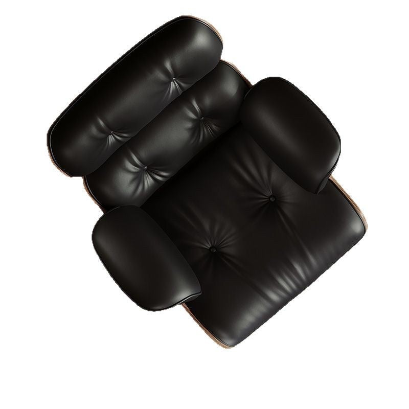 EAMES Lounge Chair & Ottoman | Iconic Mid-Century Modern Recliner | Designer Solid Wood & Leather Armchair With Ottoman for Living Room & Office