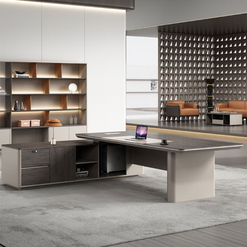 ASTRA Executive Desk | Modern Minimalist L-Shaped Office Desk with Storage and Cable Management | Luxury Director & CEO Workspace