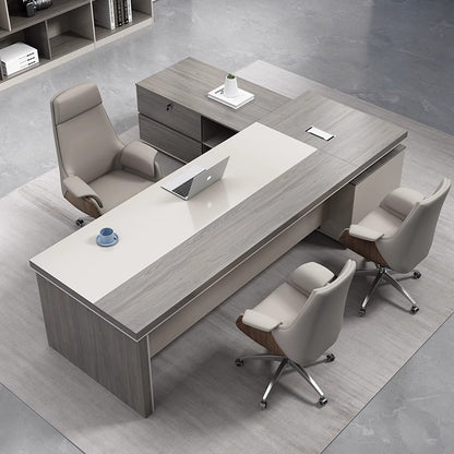 ZEPHYR MD Executive Office Desk | Minimalist Modern L-Shaped Desk with Storage | Luxury Workspace for Managing Director & CEO