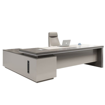 ZEPHYR MD Executive Office Desk | Minimalist Modern L-Shaped Desk with Storage | Luxury Workspace for Managing Director & CEO