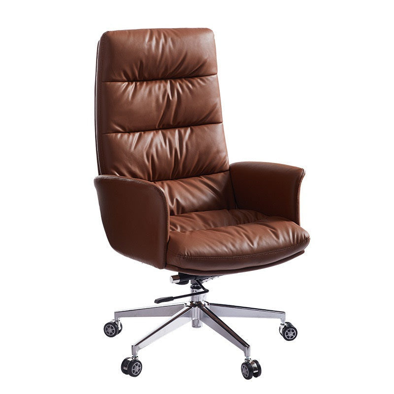 MOROCCO Executive Office Chair | Premium High-Back Ergonomic Chair with Leather Finish & Chrome Base | Adjustable Luxury CEO Chair