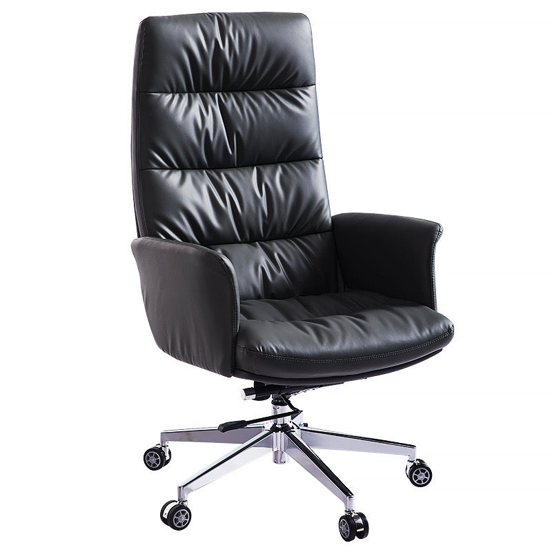 MOROCCO Executive Office Chair | Premium High-Back Ergonomic Chair with Leather Finish & Chrome Base | Adjustable Luxury CEO Chair