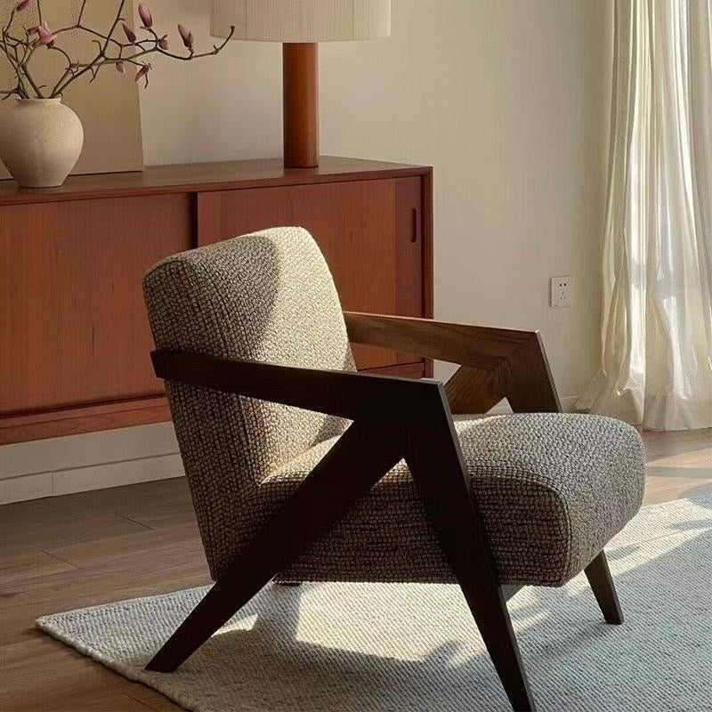 SYNERGY Accent Chair | 100% Nilambur Teak Wood | Modern Upholstered Lounge Chair for Living Room & Office