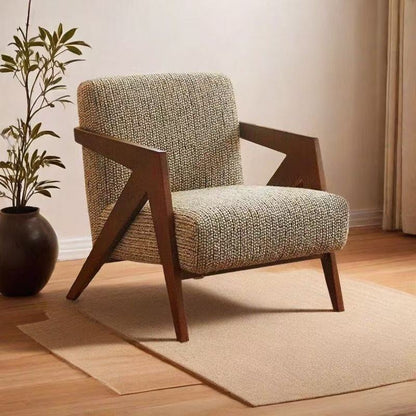 SYNERGY Accent Chair | 100% Nilambur Teak Wood | Modern Upholstered Lounge Chair for Living Room & Office