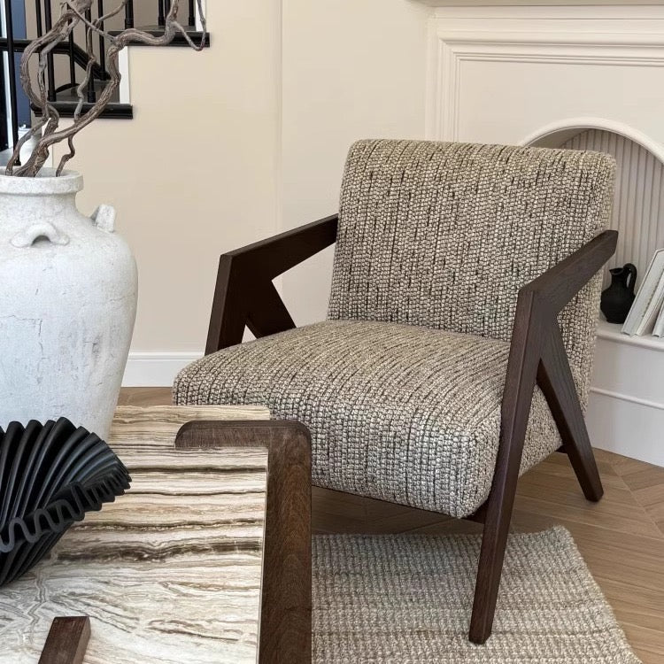 SYNERGY Accent Chair | 100% Nilambur Teak Wood | Modern Upholstered Lounge Chair for Living Room & Office