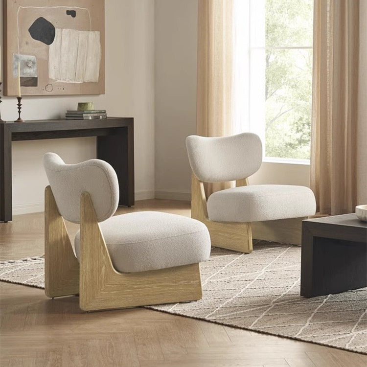 GRAVITAS Modern Accent Chair | Solid Nilambur Teak Wood | Plush Upholstered Lounge Chair for Living Room & Bedroom