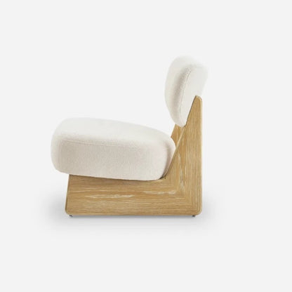 GRAVITAS Modern Accent Chair | Solid Nilambur Teak Wood | Plush Upholstered Lounge Chair for Living Room & Bedroom