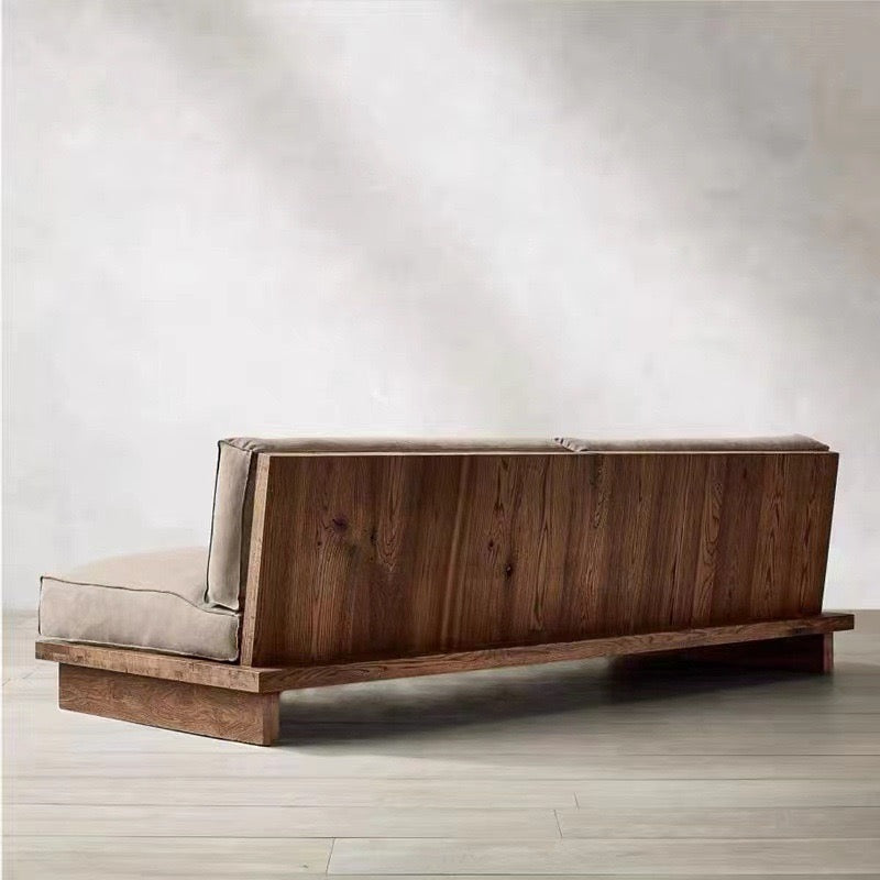 TIEPOLO Modern Sofa | Premium Solid Teak Wood Platform | Minimalist 2-Seater for Living Room