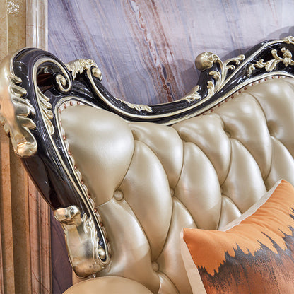 Versailles Grand European Sofa Set | Handcrafted Mahogany Wood & Custom PU Paint | Indonesian Royal Living Collection