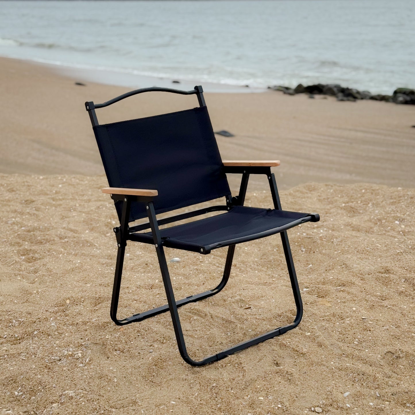 YAANA UrbanLounge | Premium Wood Armrest Outdoor Folding Chair