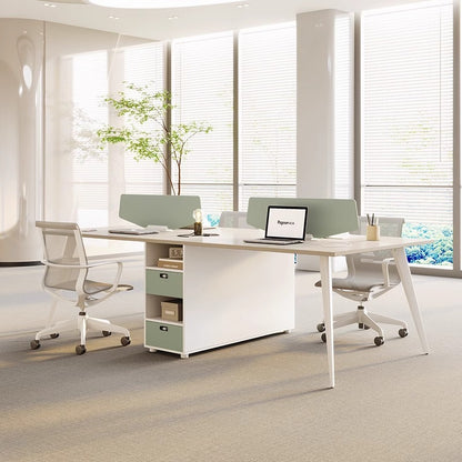 DaVinci Modular Office Workstation | 2, 4 & 6 Person Desk Configuration with Privacy Screens | Modern Collaborative Workspace Solution