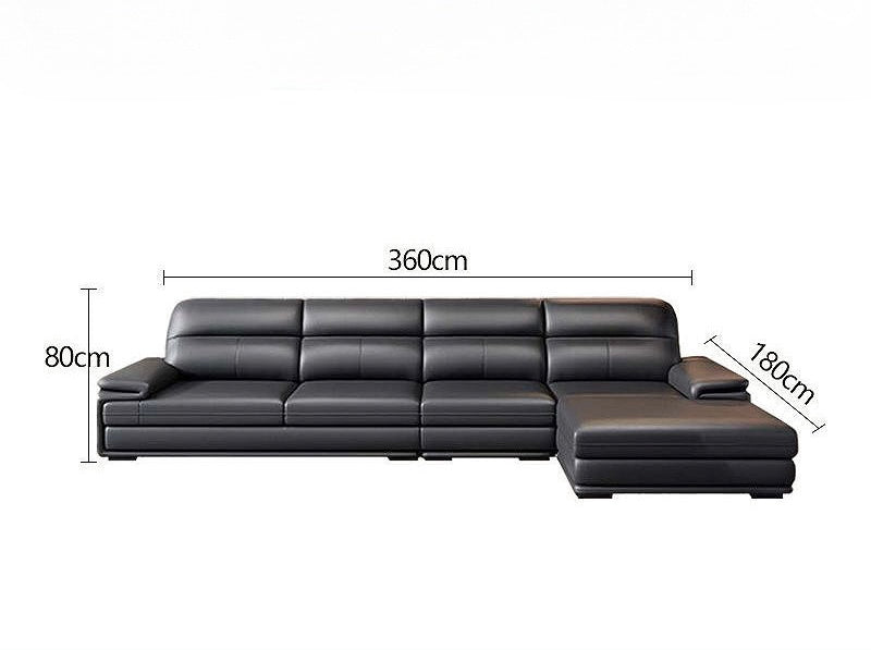 LAVINIA Premium Sectional Sofa | L-Shaped Leatherette with Pocketed Spring & Super Soft Foam | Luxury Corner Sectional for Living Room