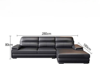 LAVINIA Premium Sectional Sofa | L-Shaped Leatherette with Pocketed Spring & Super Soft Foam | Luxury Corner Sectional for Living Room