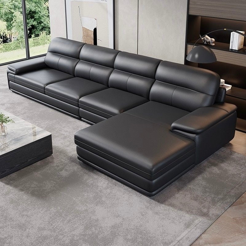 LAVINIA Premium Sectional Sofa | L-Shaped Leatherette with Pocketed Spring & Super Soft Foam | Luxury Corner Sectional for Living Room