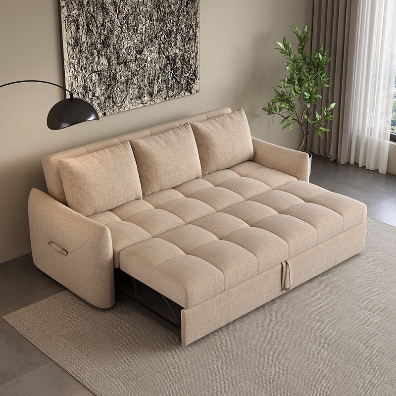 VERITAS Sofa Cum Bed | 3-Seater Convertible Sofa with Storage | Customizable Color Premium Fabric Sleeper Sofa