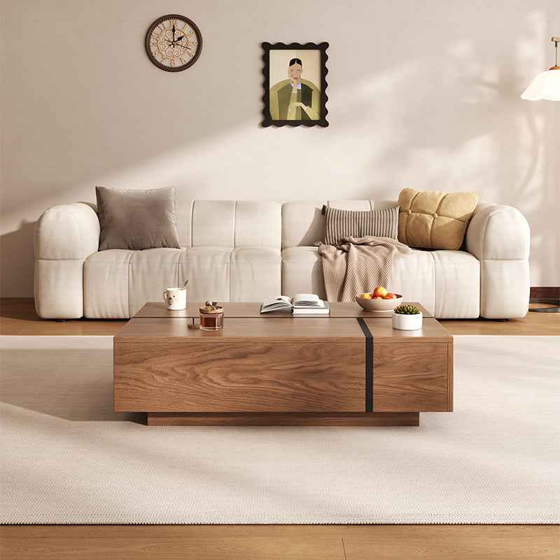 QUADRIX Multi-Storage Coffee Table | Modular Engineered Wood Center Table with 4-Way Drawers | Contemporary Living Room Furniture with Smart Organization