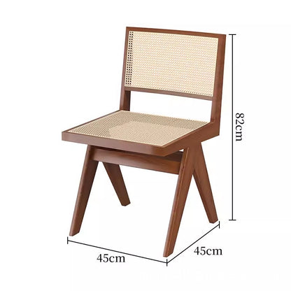 EXION Dining Chair | Premium Teak Wood & Handwoven Rattan Cane | Classic Mid-Century Style | Multiple Wood Tones