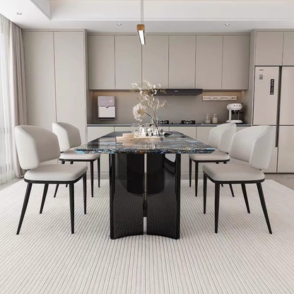 CEDAR Modern Dining Chair | Premium Leather Upholstery with Metal Frame