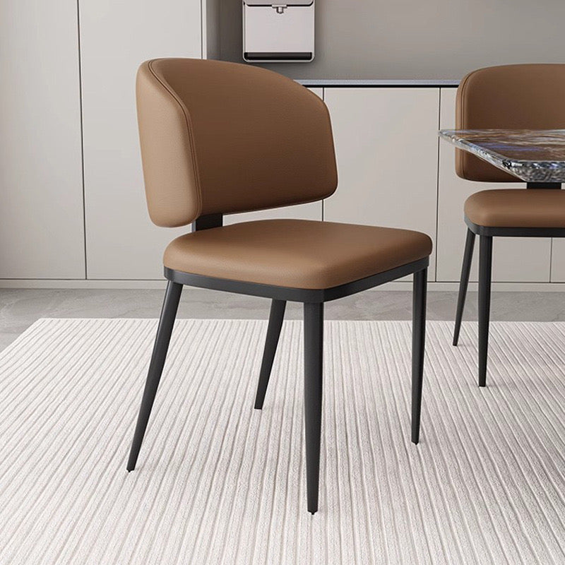 CEDAR Modern Dining Chair | Premium Leather Upholstery with Metal Frame