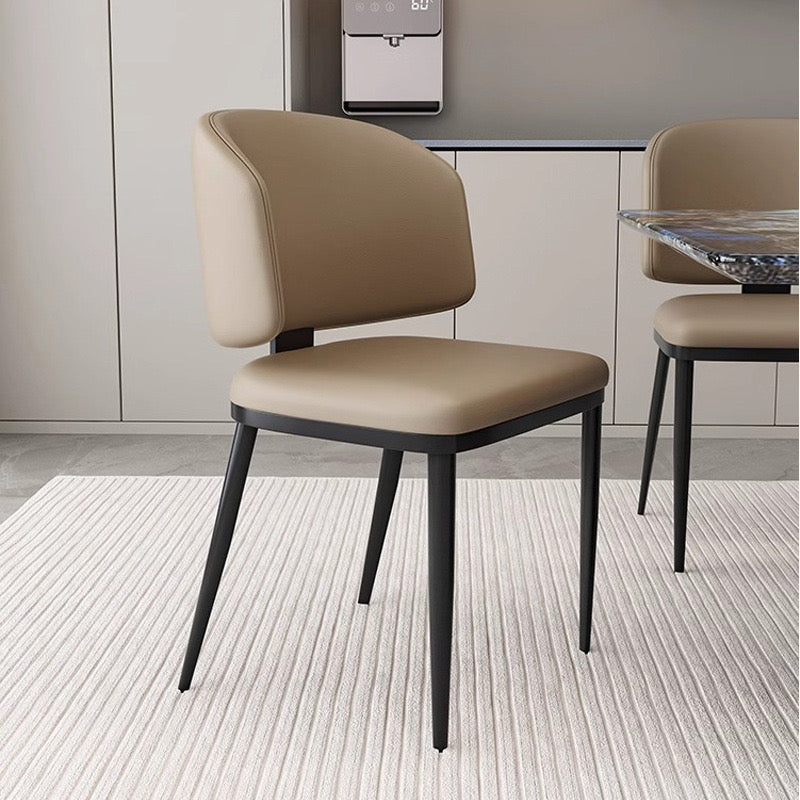 CEDAR Modern Dining Chair | Premium Leather Upholstery with Metal Frame