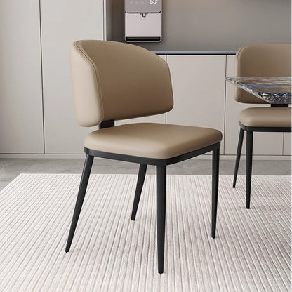 CEDAR Modern Dining Chair | Premium Leather Upholstery with Metal Frame