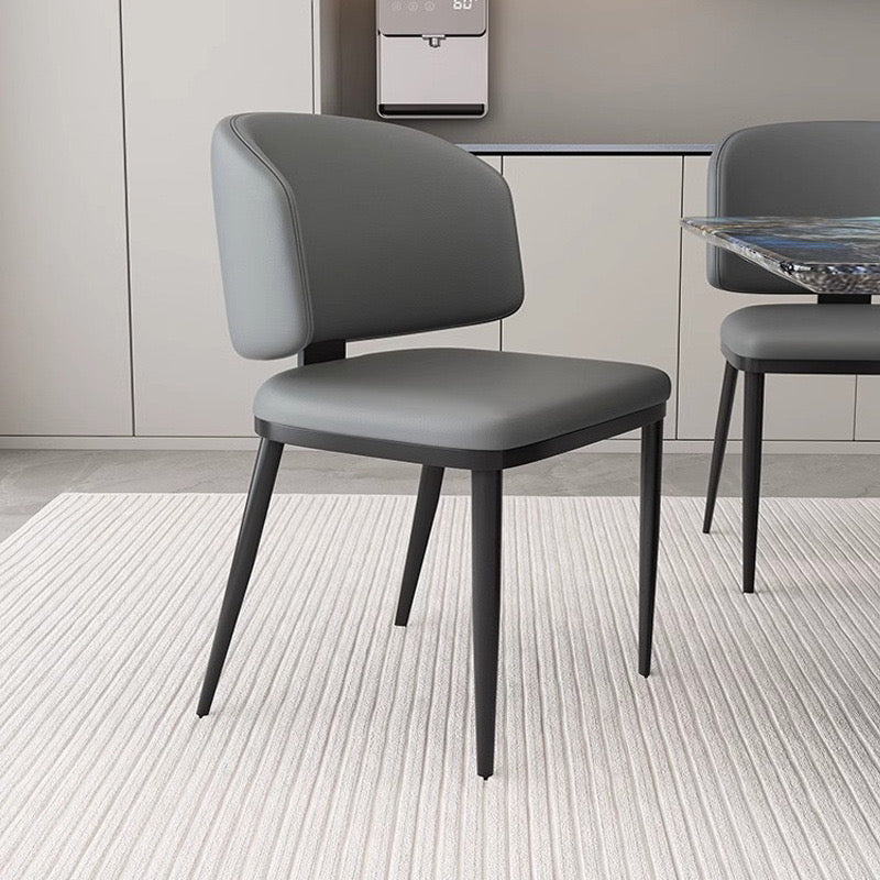 CEDAR Modern Dining Chair | Premium Leather Upholstery with Metal Frame