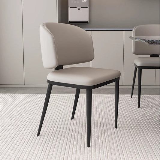 CEDAR Modern Dining Chair | Premium Leather Upholstery with Metal Frame