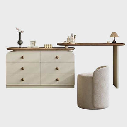 CORELIA Dressing Table | Modern L-Shaped Vanity with LED Mirror | Smart Storage Solution
