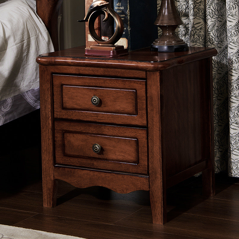 AVALINE Bedside Table | Premium Acacia Wood Nightstand | Two-Drawer Storage Solution