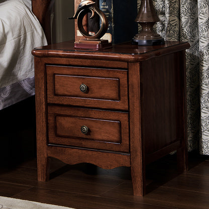 AVALINE Bedside Table | Premium Acacia Wood Nightstand | Two-Drawer Storage Solution