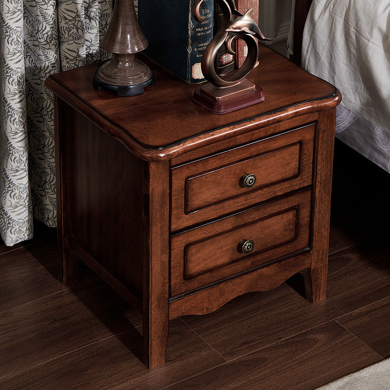 AVALINE Bedside Table | Premium Acacia Wood Nightstand | Two-Drawer Storage Solution