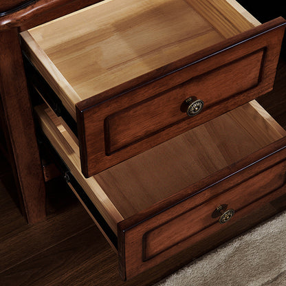 AVALINE Bedside Table | Premium Acacia Wood Nightstand | Two-Drawer Storage Solution