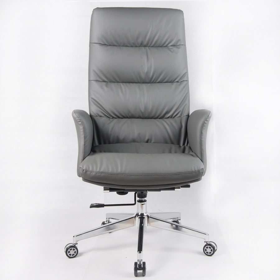 MOROCCO Executive Office Chair | Premium High-Back Ergonomic Chair with Leather Finish & Chrome Base | Adjustable Luxury CEO Chair