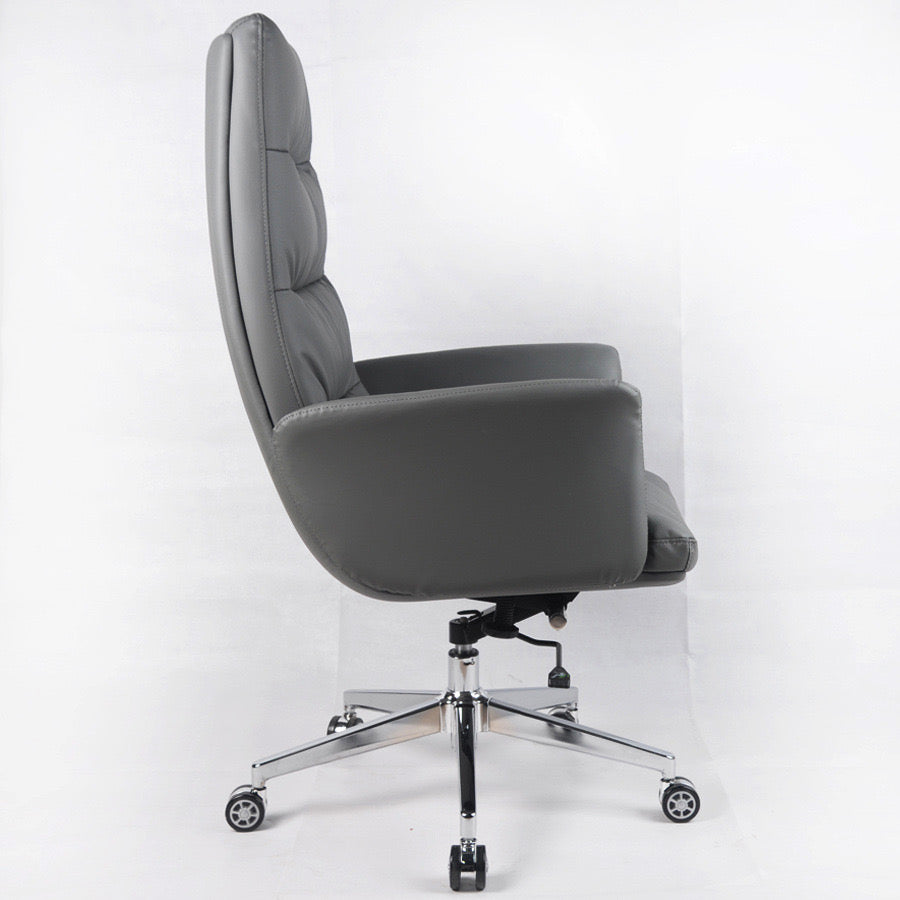 MOROCCO Executive Office Chair | Premium High-Back Ergonomic Chair with Leather Finish & Chrome Base | Adjustable Luxury CEO Chair