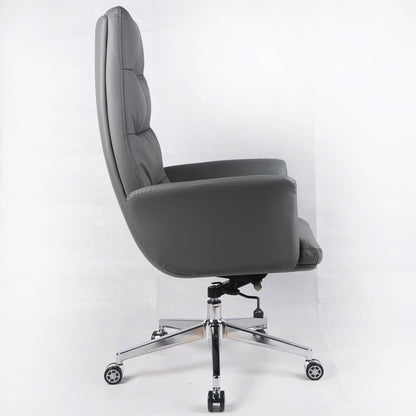 MOROCCO Executive Office Chair | Premium High-Back Ergonomic Chair with Leather Finish & Chrome Base | Adjustable Luxury CEO Chair